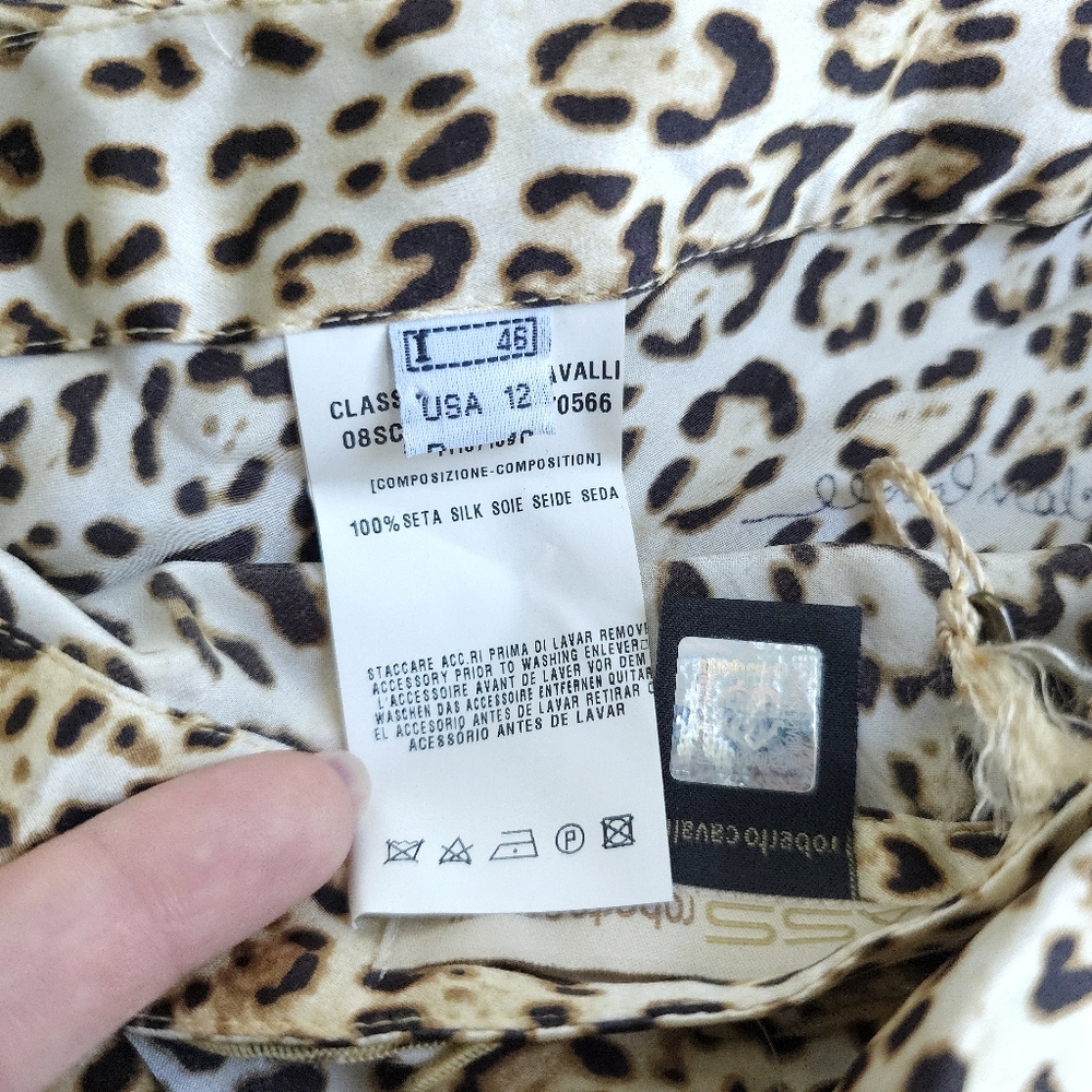 Deadstock Roberto Cavalli Class SS2004 Cheetah Office Siren Slip Silk Skirt - Picture 6 of 8